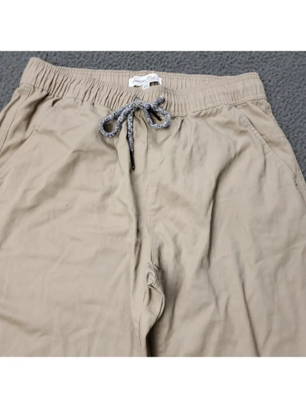 Sovereign Code Berman Pants Mens 28 x26 Joggers Khaki Chino Tan Drawstring